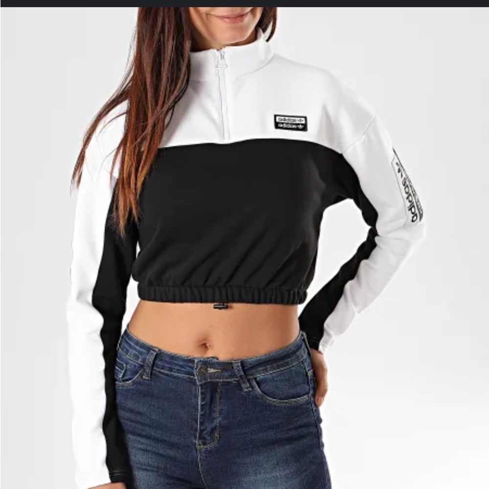 Adidas 1/4 Zip Crop Sweater
